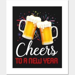 Cheers To A New Year Beer Glass 2019 T-shirt Posters and Art